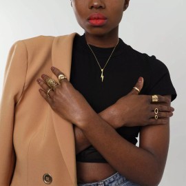 Golden Fire Jewelry Solid Gold Lightning Pendant in 10 or 14k, Lightning Bolt Necklace - Pendant Only, 10k