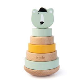 Trixie Stacking Tower with Wooden Rings Mr. Polar Bear Mint
