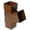 FLOPLAST 65mm Square 67 Degree Downpipe Branch - Brown