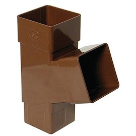FLOPLAST 65mm Square 67 Degree Downpipe Branch - Brown