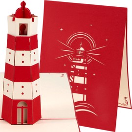 Liebessa Leuchtturm 3D Pop Up Card - Baltic Sea, North Sea, Greeting Card, Memory Card, Travel, Birthday, Voucher, Travel Voucher