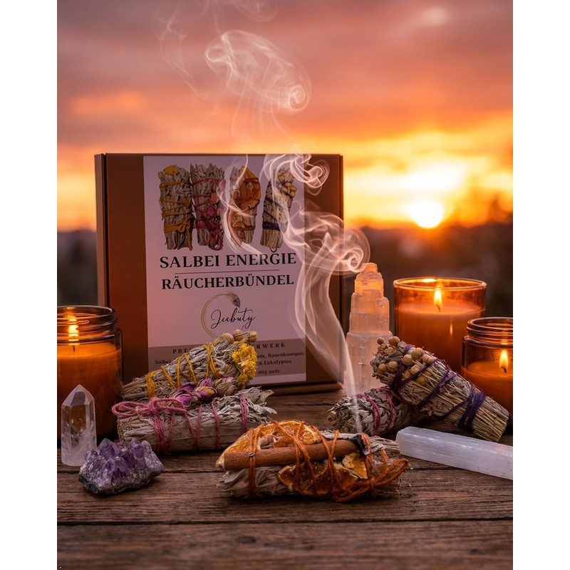 JEEBUTY Sage Energy Incense Bundles, Pack of 4, Approx. 10