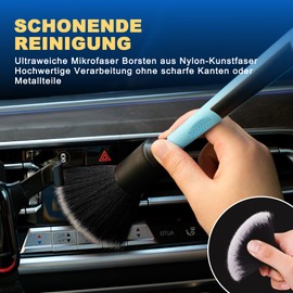 Toripor 2 x Car Detailing Cleaning Brush Set, Ultra Soft Detail Brushes for Gentle Cleaning Car Care - Gentle Car Cleaning Brush for Indoor and Outdoor Sensitive Surfaces
