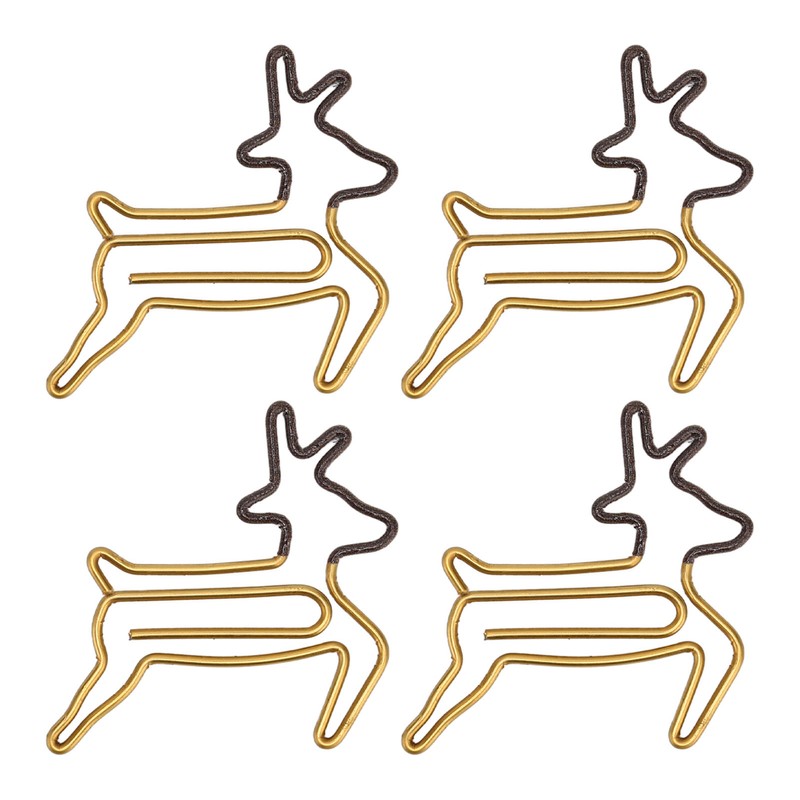 100pcs Shaped Paper Clips Deer Shape Metal Portable Office Clips