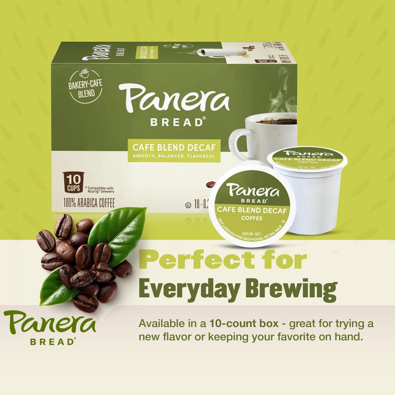 Panera Cafe Blend Decaf Coffee Pods, Medium Roast Cups -