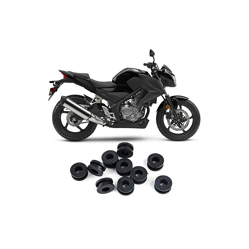 Suuonee Motorcycle Fairing Discs 10 Pieces ABS Black Motorcycle Rubber