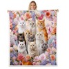 Feelyou Cute Cat Fleece Throw Blanket Kawaii Pet Cats Kitty