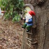 Colomix Gnome Tree Hugger, Funny Musical Gnome Garden Sculpture, Whimsical