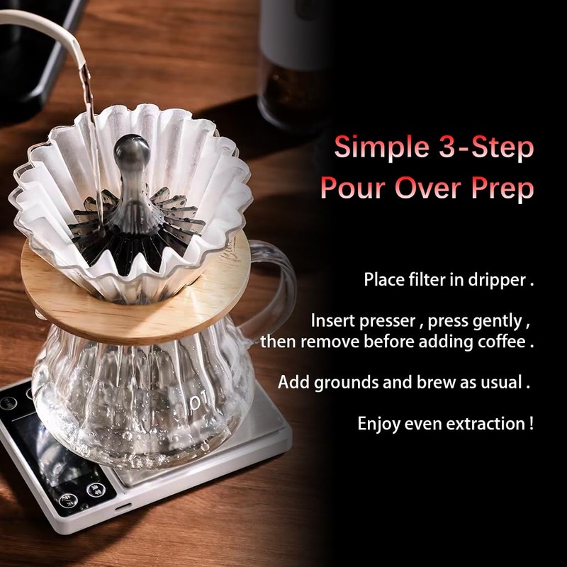 Coffee Filter Press Tool for V60 Cone Dripper Gray