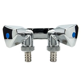 tecuro -22273 Double Device Valve with 2 Outlets Shiny Chrome-Plated Brass