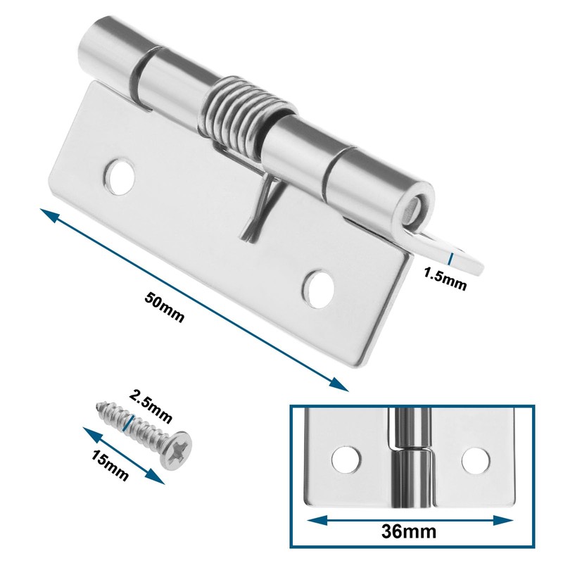 Create idea Pack of 4 Automatic Self-Opening Spring Door Hinges