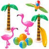 R HORSE 10 Pcs Inflatable Palm Tree Flamingo Banana Beach