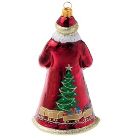 Joy to The World Glitterazzi Christmas Train Santa Polish Glass Tree Ornament