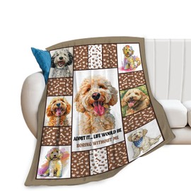 Golden Doodle Dog Blanket Goldendoodle Decor Throw Blanket Warm Soft Plush Lightweight Fleece Flannel Cute Animals Blanket Gifts for Dog Lovers Girls Boys Women Men for Winter Couch Bedding 40"X50"
