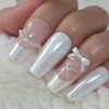 Pearl Shell Ballet Core Handmade Nail Tips - Stiletto /