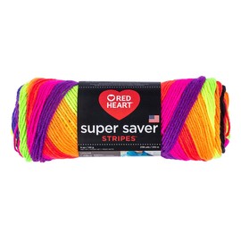 Red Heart Super Saver Stripes Bright Stripe Acrylic Yarn 236 Yards 5 Ounces