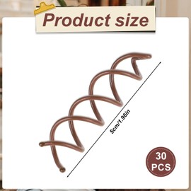 30 Pcs Spiral Hair Pins Mini Twist Barrette Spin Pins Spiral Bobby Pins Non Scratched Twist Screw Hair Pins Round Clip Corkscrew Hair Pins for Women(Brown)