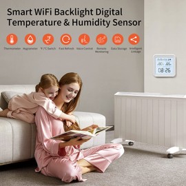 eMylo WiFi Thermometer Hygrometer Indoor Tuya Digital Hygrometer Bluetooth Thermo-Hygrometer with App Notification and Data Storage, for Wine Cellar, Baby Room, Greenhouse