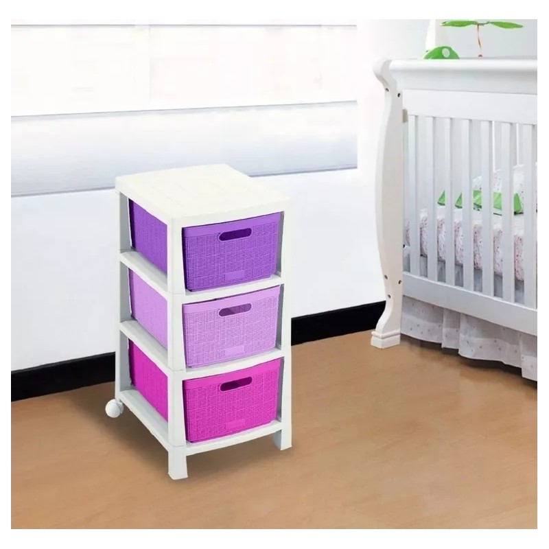 Rimax Cajonero Infantil De 3 Gavetas Multicolor Para Niña