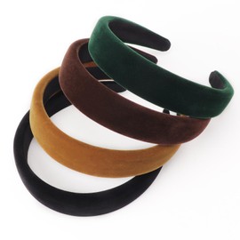 DRESHOW Pack of 4 Headbands for Women and Girls, Velvety Soft Headband, Fashion Boho Wide Hair Bands, Non-Slip Hair Accessories