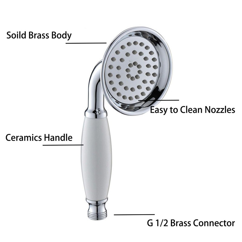 Vintage Hand Shower Head, Biveah Brass Telephone Shower Head High