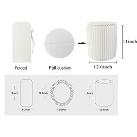 Modern White Paper Stool Foldable - 11 inch Heigh - Compact, Sturdy & Portable Honeycomb Structure Low Stool Chair for Fitting Room, Exhibition Halls, Shopping Malls, Office