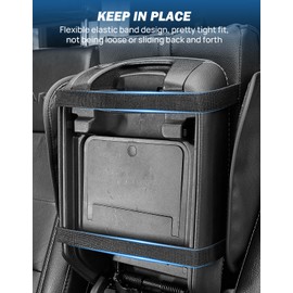 JOYTUTUS Universal Center Console Cover, PU Leather Arm Rest Cover with Storage Bag, Middle Console Cover Protector for SUV Sedan Truck