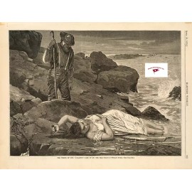 WHITE STAR LINES FIRST DISASTER, SS ATLANTIC, WINSLOW HOMER REPRINT ON CARD STOC