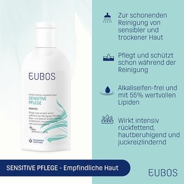 Eubos | Duschöl | 200ml | zur täglichen Reinigung | für trockene und sehr trockene Haut | Hautverträglichkeit dermatologisch bestätigt