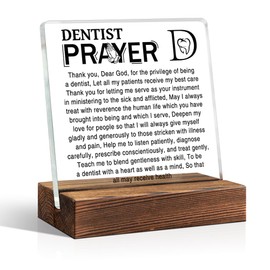 TOUNER Dentist Prayer Office Decor Sign, Acrylic Serenity Prayer Desk Plaque, Religious Gifts for Dentist Doctor, National Dentist's Day Birthday Gifts for Coworker, Graduation Gifts for DMD DDS