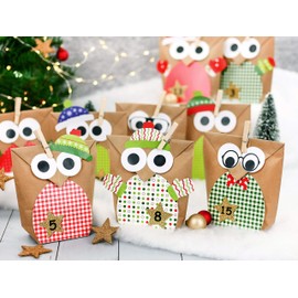 Papierdrachen 48 Eye Stickers – for Decoration and Crafts of Faces and Animals – 4 cm Diameter – Various Stickers