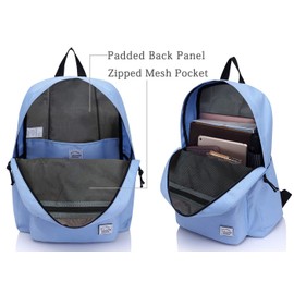 Lightweight Backpack for School, VASCHY Classic Basic Water Resistant Casual Daypack for Travel with Bottle Side Pockets (Lavander)