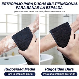 Estropajo para Cuerpo y Ducha 97CM: Exfoliante Doble Cara Resistente al Moho, Sustituto Cepillo/Esponja para Baño, Cobertura 100% de la Espalda