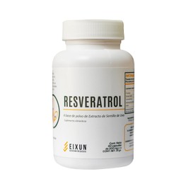 Resveratrol | Suplemento Antioxidante de Extracto de Semilla de Uva | 60 Cápsulas de 500 mg | Fórmula Botánica Natural