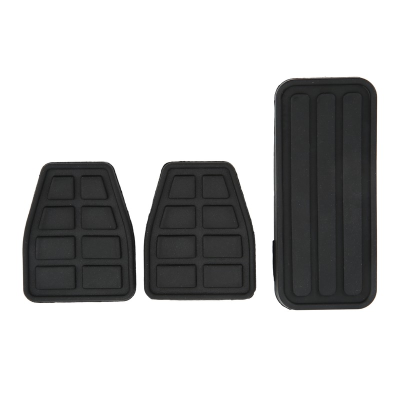 3pcs Clutch Brake Accelerator Pedal Pad Kit Rubber Black Flexible