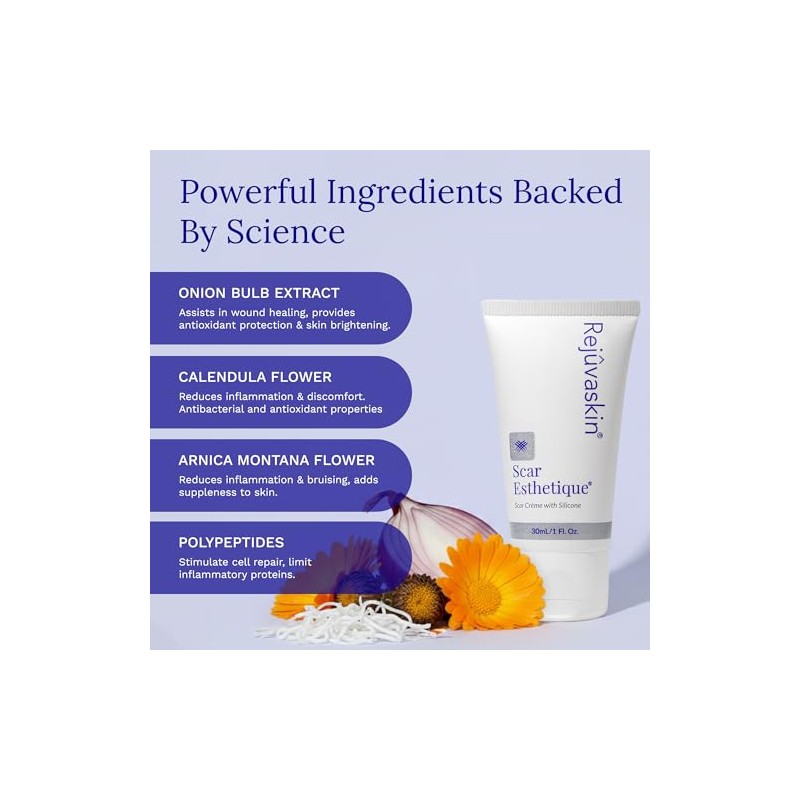 Rejuvaskin Scar Esthetique Cicatrices Crème con silicona, 1 oz