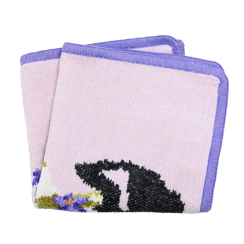 Faylor Handkerchief Hand Towel, Ladies, Miss Flower, Lilac, Violet, 9.8