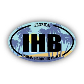 (x3) 2x3 inch Stickers | IHB Indian Harbour Beach Florida Ocean, Sea, Lake, Sand, Surfing, Paddleboarding | Foror Cars, Windows, laptops, flasks, Water Bottles, Luggage