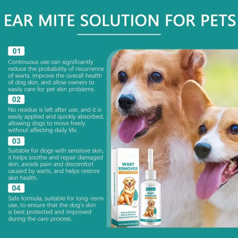 Corrector De Verrugas De Perro 20ml, Rápido Y Eficaz