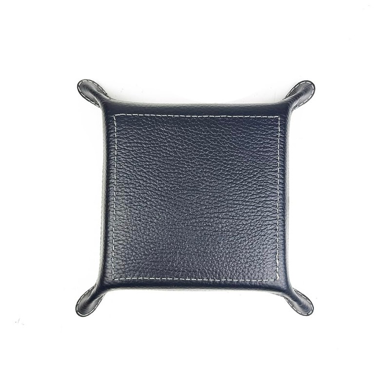 FrasiBags Leather Pocket Empty - Square Leather Tray Organiser -