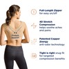 Tommie Copper Shoulder Support Compression Bra with Front Zipper Closure
