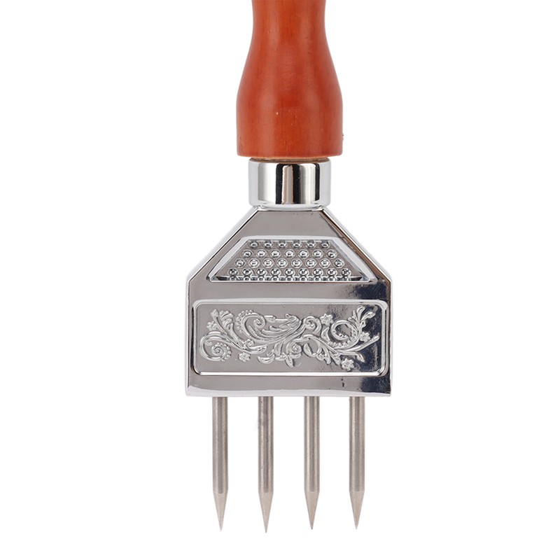 Ice Chipper 304 Stainless Steel Ice Crusher with Wooden Handle
