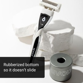 Revolv Razor Stand– Durable Razors Holder with Rubberized Base– Keeps Blades Clean and Dry– Ideal for Shaving Kits, Men’s Grooming, and Bathroom Organization