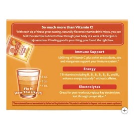 Emergen-C Suplemento de Vitamina C 1000mg 120 Sobres Sabor Naranja Cereza