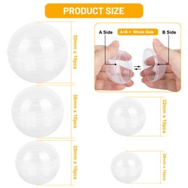 LALAGO Pack of 50 Transparent Plastic Baubles for Filling, Christmas Baubles for DIY Decorations (Diameter 28 mm x 10 mm x 32 mm x 10 mm x 10 mm x 10 mm x 10 mm x 10 mm x 10 cm)