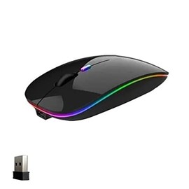 Nextep NE-412N Mouse Inalámbrico, Recargable Delgado/Silencioso RGB 1600 dpi, Color Negro