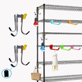Crhexpva 20 Pack Wire Shelf Hooks, Hanging for Metal or Wire Shelves and Racks,Shelving Detachable Hangers Kitchen & Garage Storage,Easy Installation (Style A)