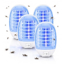 4Pack Bug Zapper Indoor Plug in Mosquito Zapper Indoor,Mosquito Killer for Baby Room,Bedroom&Nursery,Fruit Fly Zapper Insect Killer with Blue Light,Plug in Gnat Killer for Kitchen&Indoor Plant