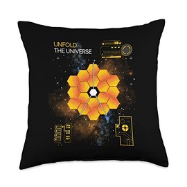 James Webb Space Telescope Art Unfold The Universe James Webb Space Telescope Art JWST Unfold The Universe Throw Pillow, 18x18, Multicolor