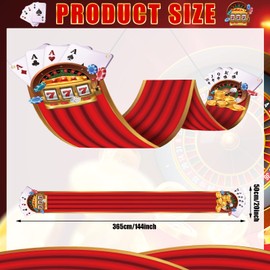 FuWeave 12 ft Casino Theme Party Decorations Casino Birthday Party Decorations Supplies Vegas Party Decorations Ceiling Decorations Hanging Banner with 24 Paper Garlands Casino Theme Party Supplies